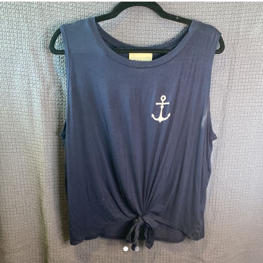 American Rebel Navy Blue Anchor Tank - XL
